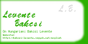 levente bakcsi business card